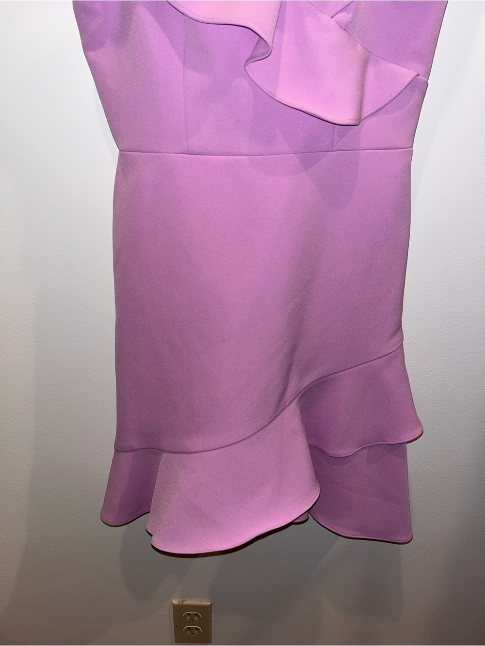 BCBGMaxAzria Lilac Ruffle Strap Mini Dress - Picture 5 of 13